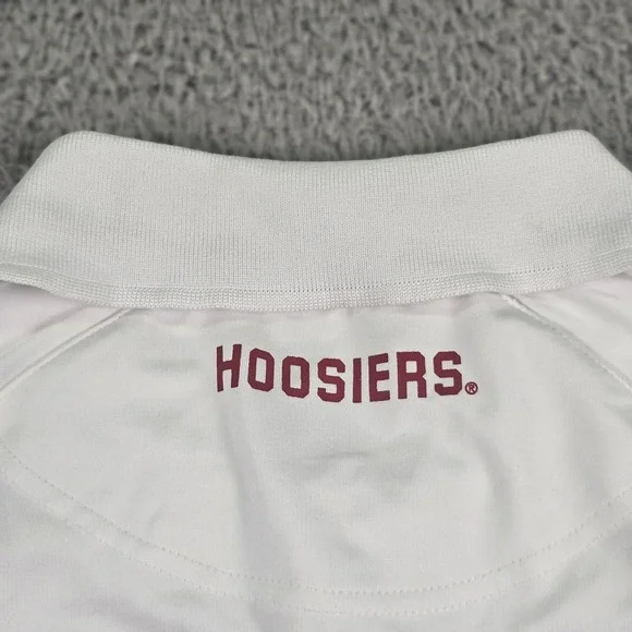 Indiana Hoosiers Shirt Mens Large White NCAA Basketball Polo Stretch Champion - Picture 11 of 14